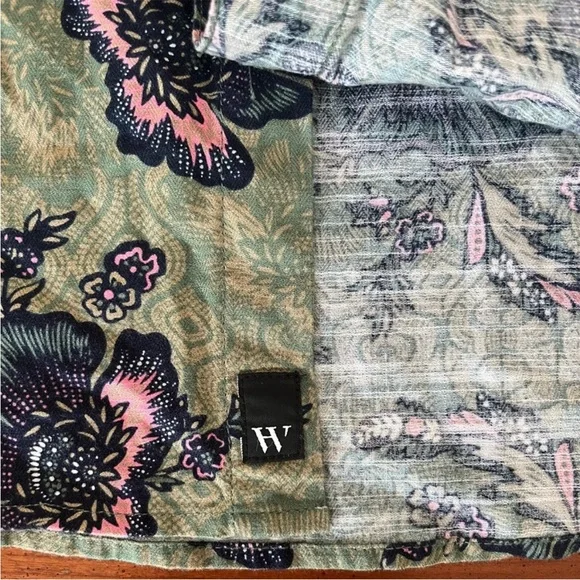 🌿 Houston White x Target Green Floral Button-Up Shirt Women’s M | Fall Retro - Picture 8 of 10